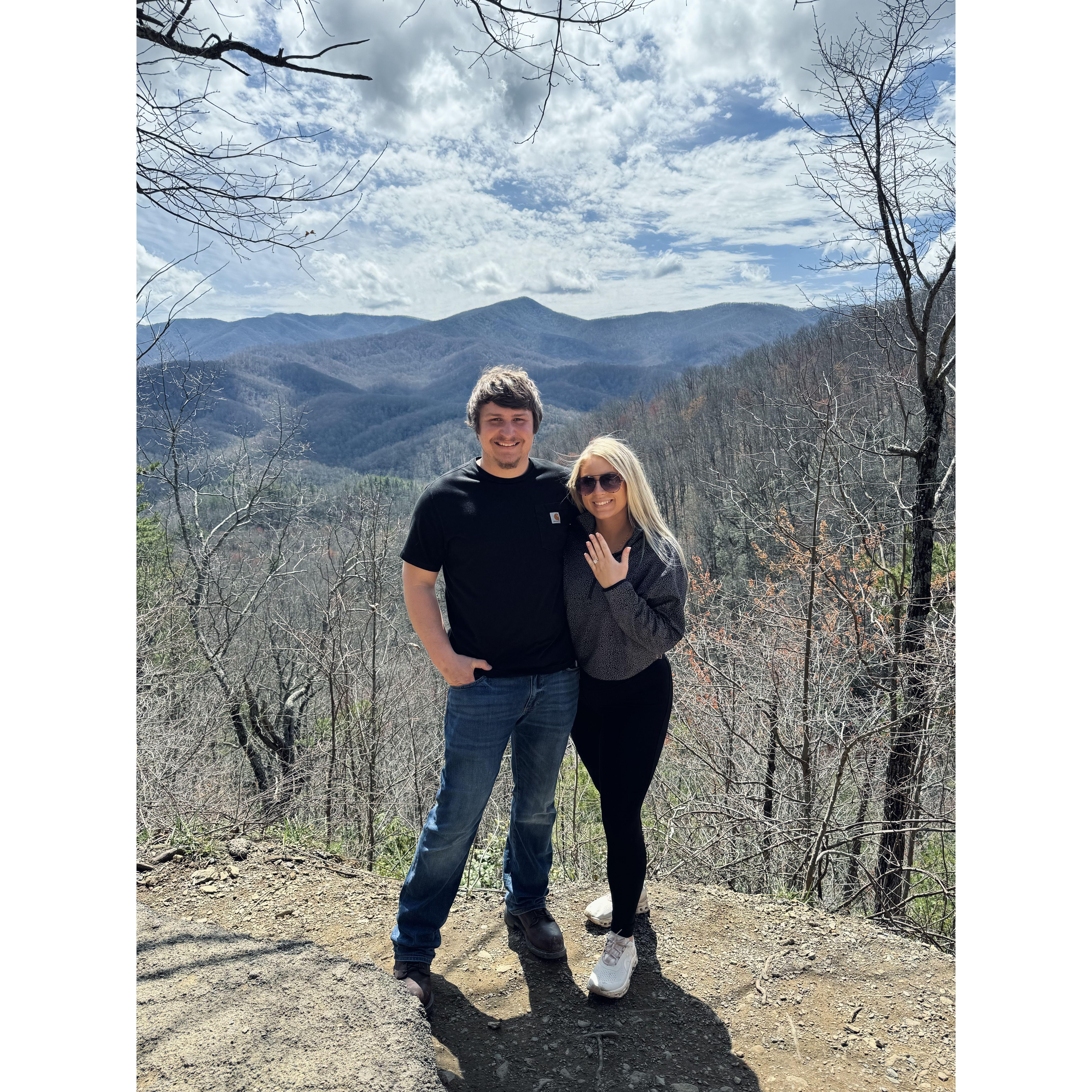 Austin proposed in the  Smokey Mountains 03/27/24