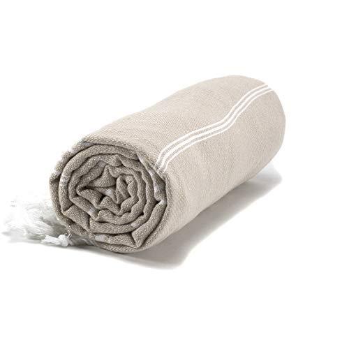 Exclusive District | Turkish Towel | Turkish Bath Towel | 100% Cotton | Beach Towel Peshtemal 38"x70", Natural