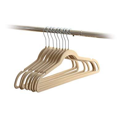 Home-it 50 Pack Clothes Ivory Hangers Ultra Thin No Slip Hanger with Metal Clips … (100 Pack)