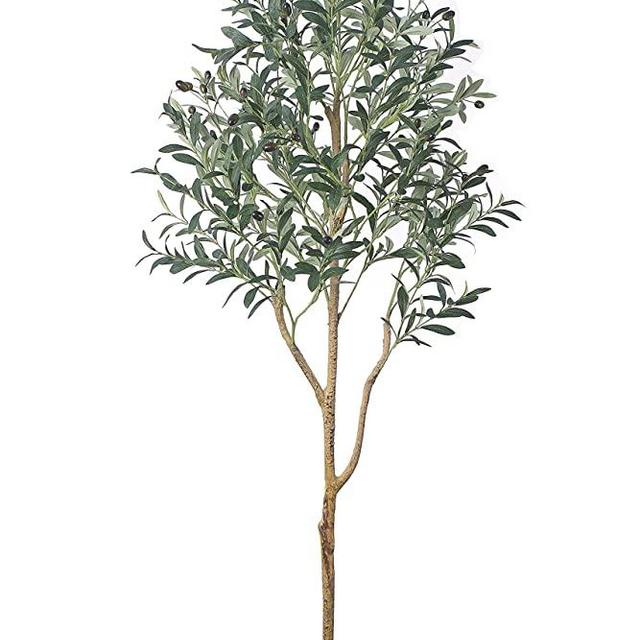 Phimos Artificial Olive Tree Tall Fake Potted Olive Silk Tree with Planter Large Faux Olive Branches and Fruits Artificial Tree for Modern Home Office Living Room Floor Decor Indoor (5.24FT)