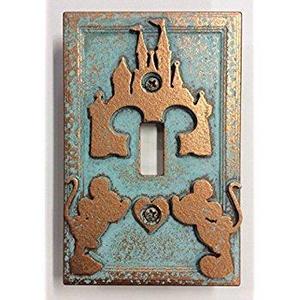 Disney Castle (Mickey & Minnie) - Light Switch Cover (Aged Copper)