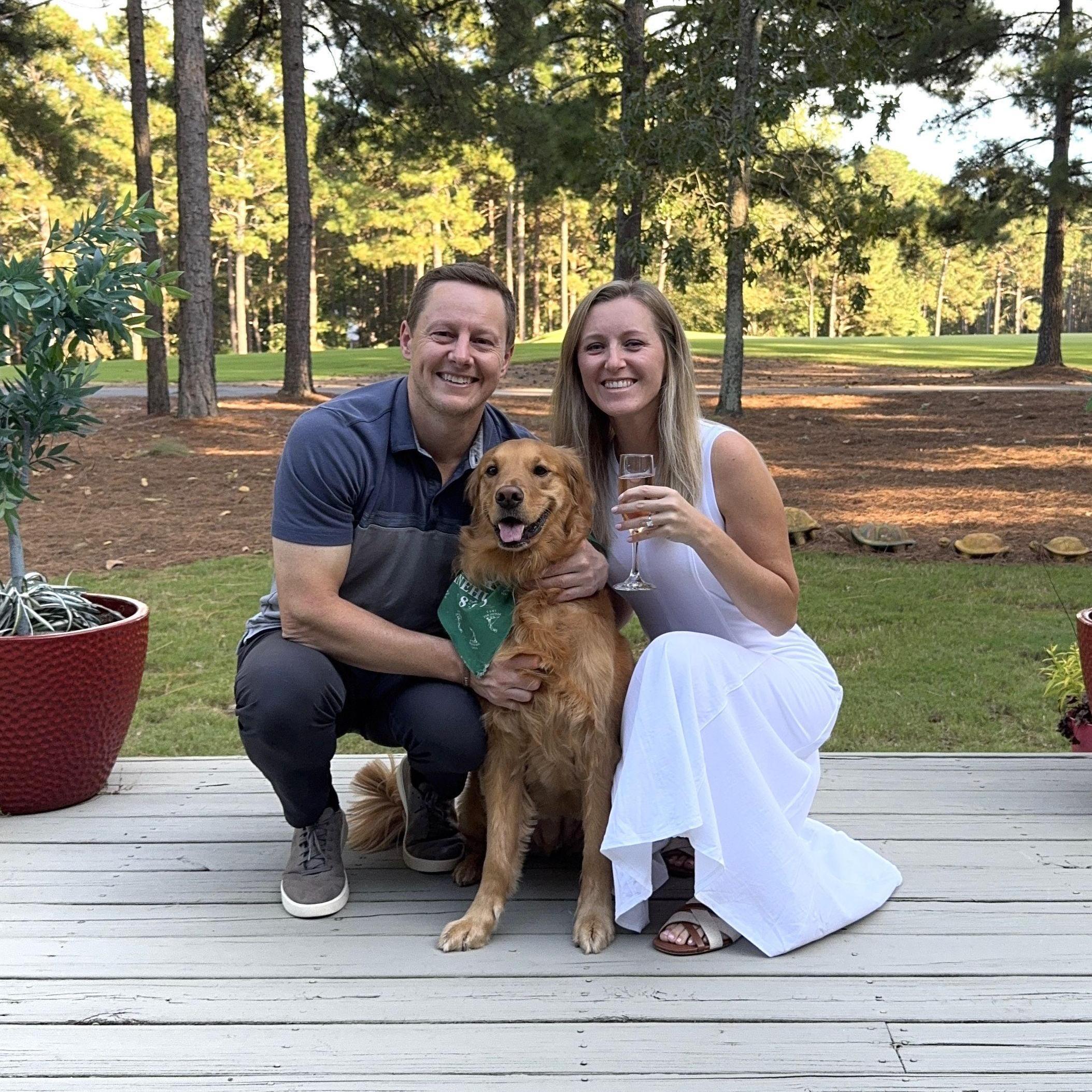Chris proposed in Forest Creek with a little help from our best friend, Negley.