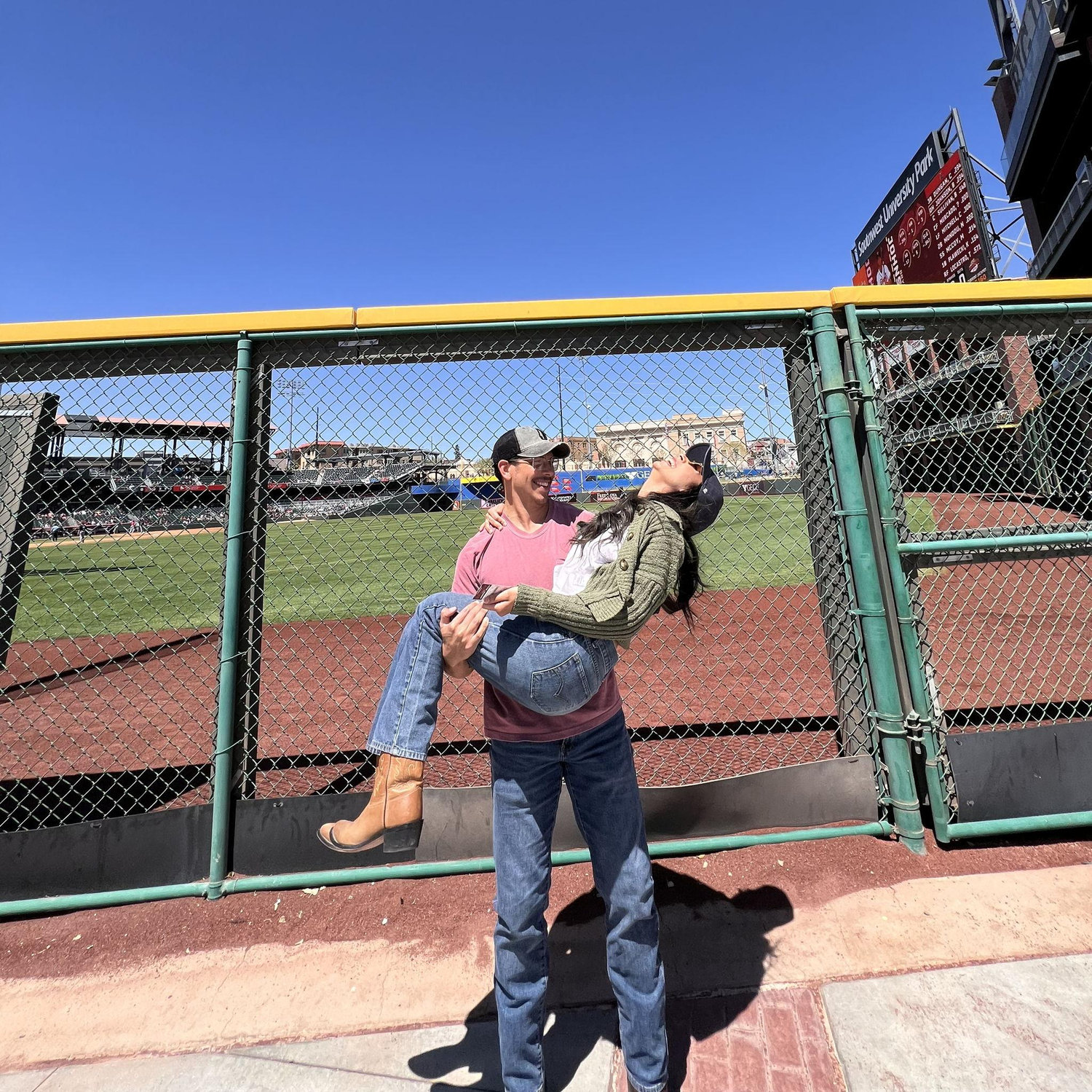 My sister caught this picture of us at our first Chihuahuas baseball game!