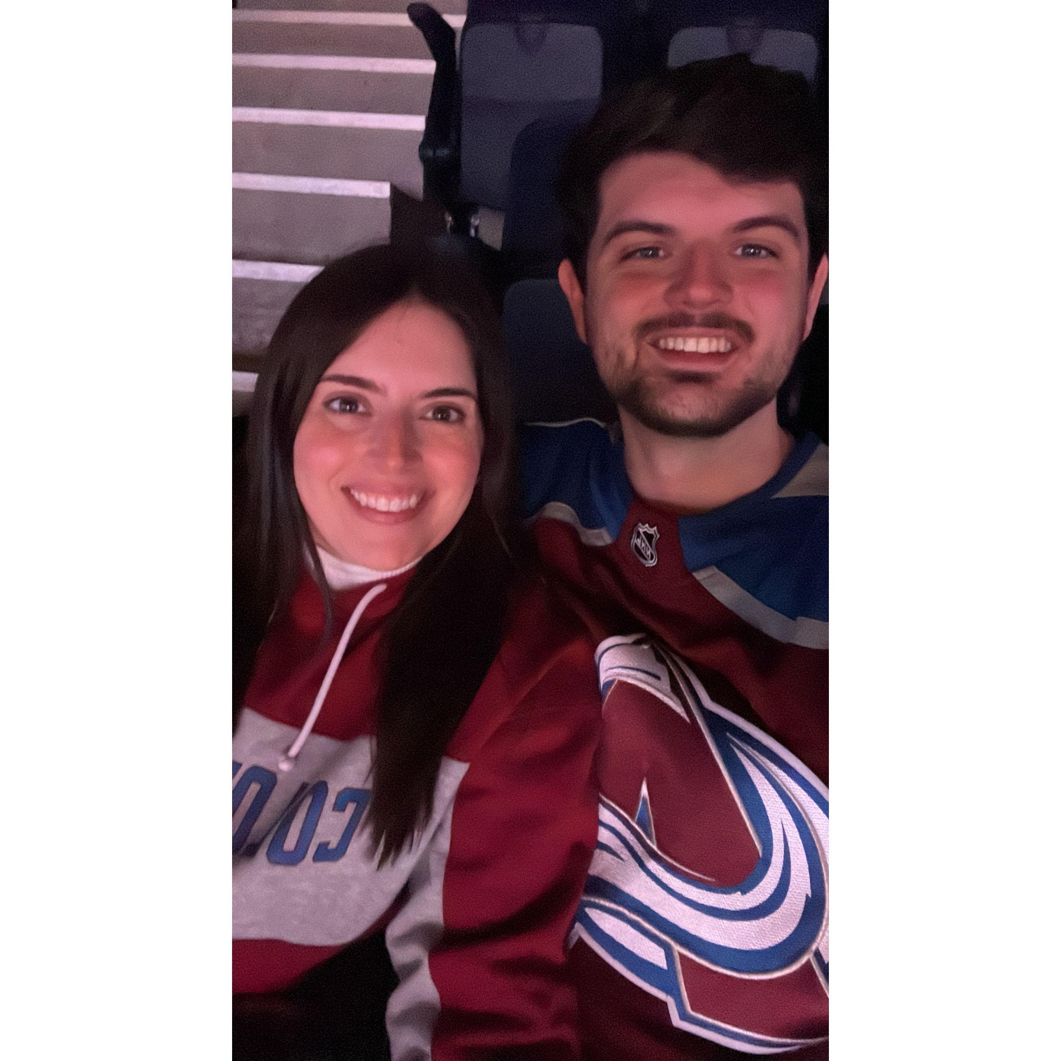 Kristina's first Colorado Avalanche game with Jordan in Nashville, Tennessee.