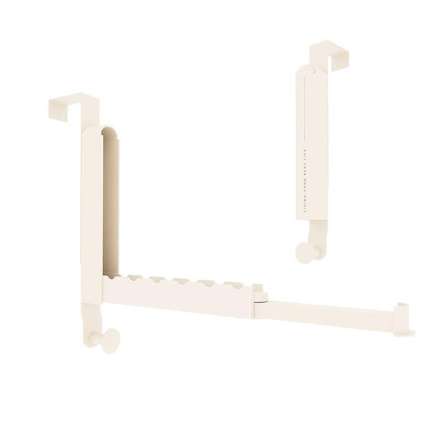 Goffing Over The Door Drying Rack, Foldable Portable Over The Door Hooks Hanger with Towel Racks for Coat Clothes Laundry Bathroom Bedroom Travel Hangers (Milky White, 1 Pack)
