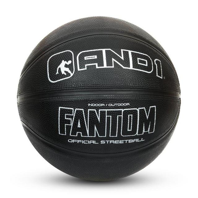 AND1 Fantom Rubber Basketball- Regulation Size Streetball (29.5"), Made for Indoor and Outdoor Basketball Games (Black)