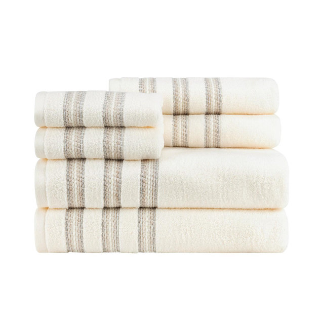 Caro Home Marla Border 6 Piece Towel Set