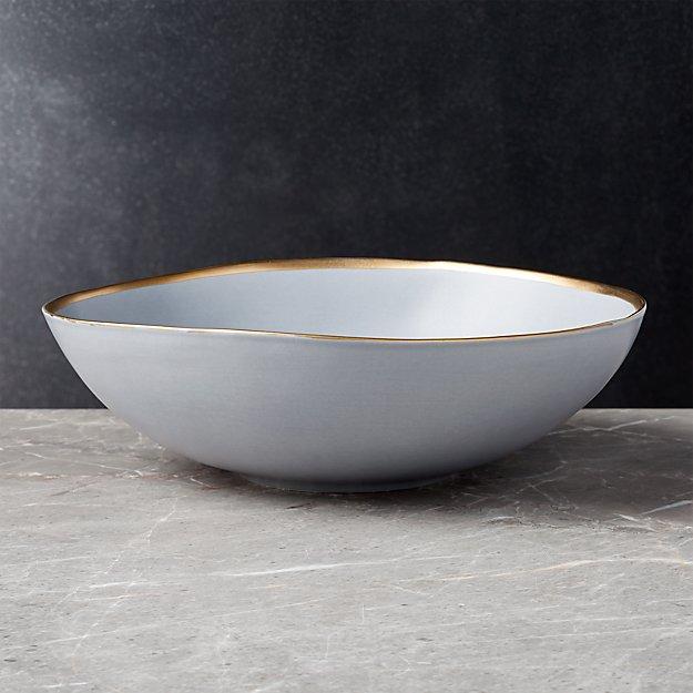 Addison Grey Gold Rim Serving Bowl