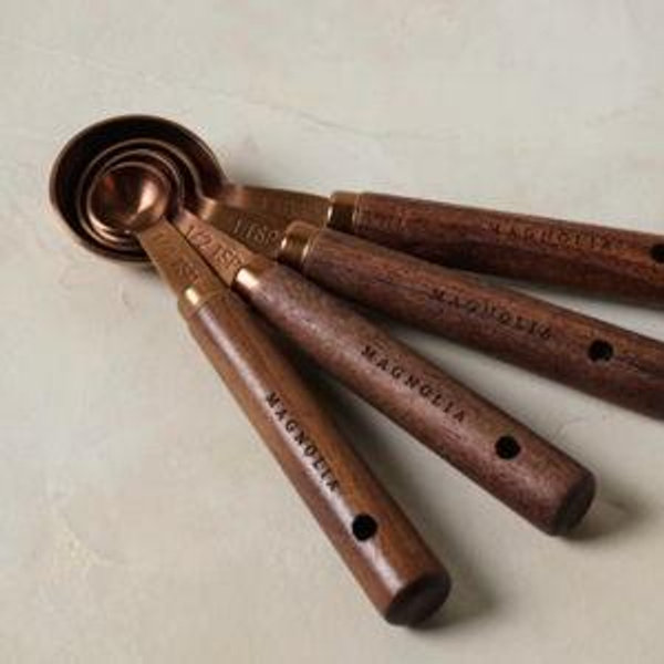 Walnut and Copper Measuring Spoons