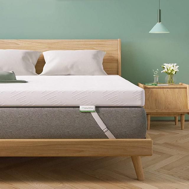 Novilla 2 Inch Gel Memory Foam Mattress Topper for Cooling Sleep & Pressure Relieving, Soft Mattress Topper King Size with Removable & Washable Bamboo Cover,King Size, Yozora