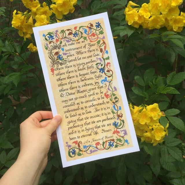 Prayer of St Francis of Assisi, Religious Wall Art, Giclee Print -Miniature