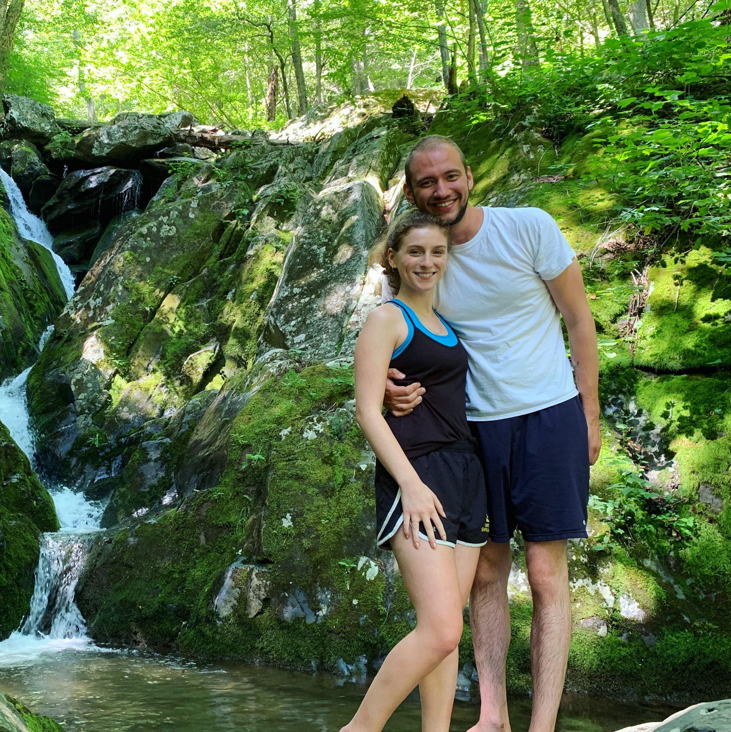 Aug 2020. Our first picture together in Shenandoah National Park. For our second date, Luke conveniently picked Virginia for his vacation, and Michelle drove down to camp with him.
