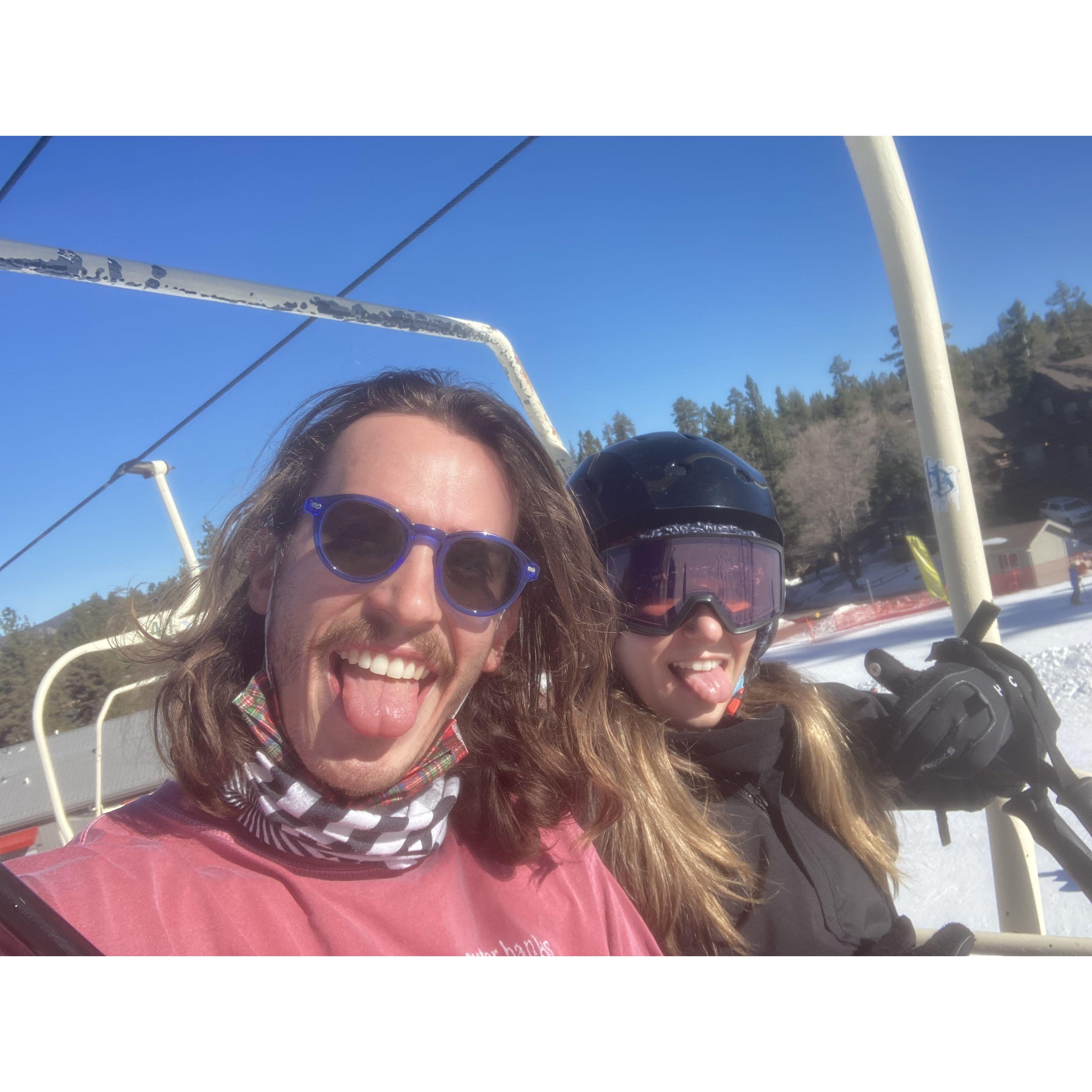 Louis’ love for skiing meant that Marisa had to learn to ski too!