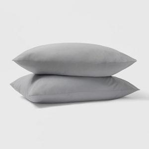 Percale Pillowcase Pair - Riley Home (Silver, Standard Size)