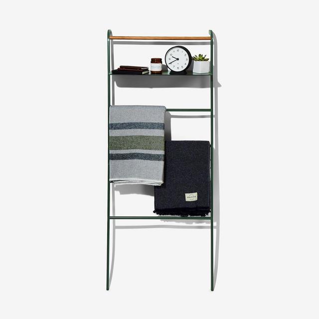 Exclusive Hunter Green Steel & Wood Wide Ladder
