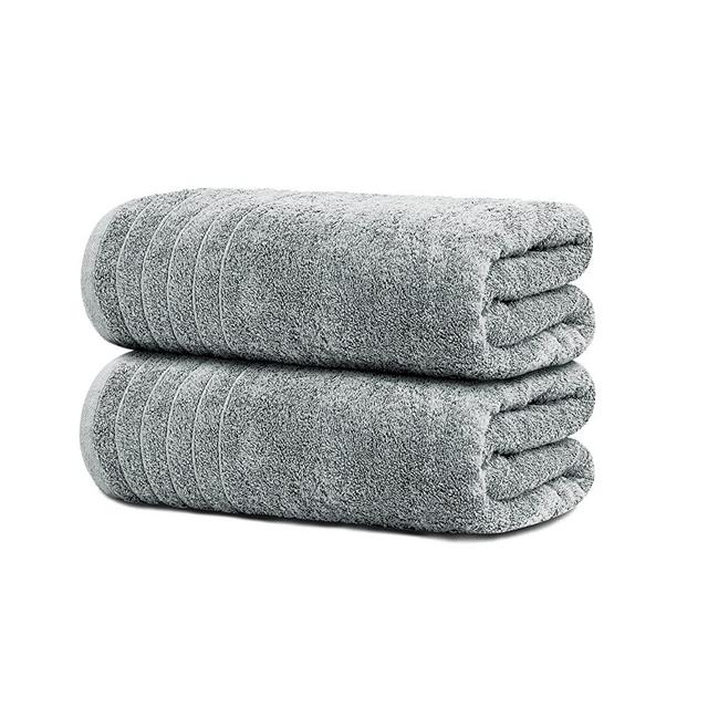 Tens Towels Bath Sheets, 100% Cotton Towels, 35x70 inches, Lighter Weight & Super Absorbent, Oversized Bath Towels, Quick Dry Jumbo Bath Towel Sheets (Pack of 2)(Cool Grey)