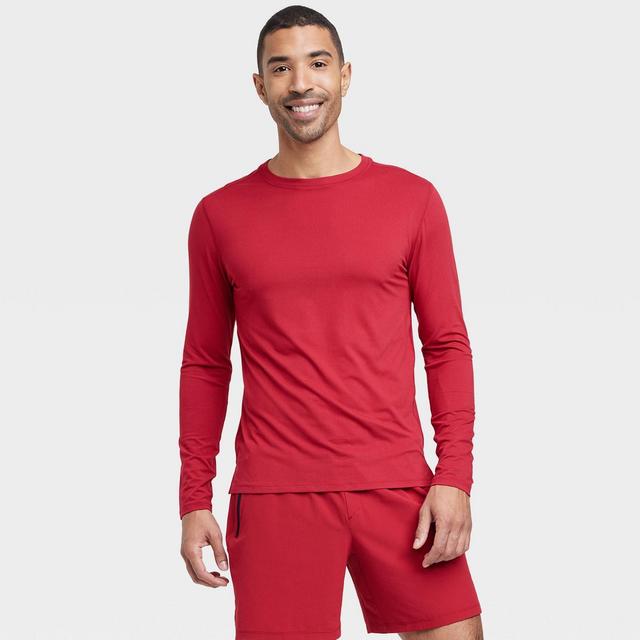 Men's Long Sleeve Performance T-Shirt - All in Motion™ Wine Red L