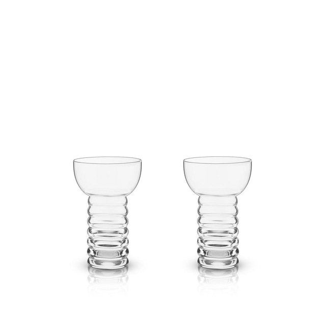 Viski Pacific Crystal Pearl Diver Glasses Set of 2, 12 Oz