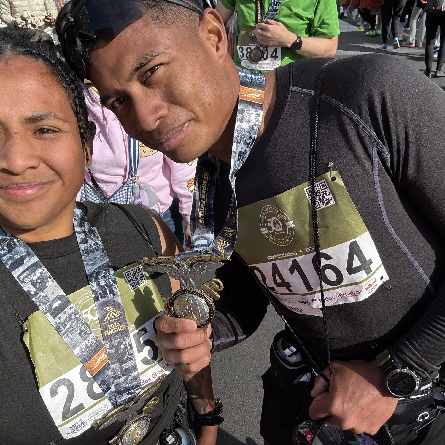 Our first marathon and we did it on Marine Corps 250th birthday!