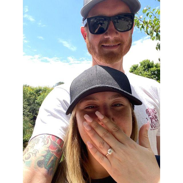 The day we got engaged at the Japanese friendship garden in Balboa park in San Diego!