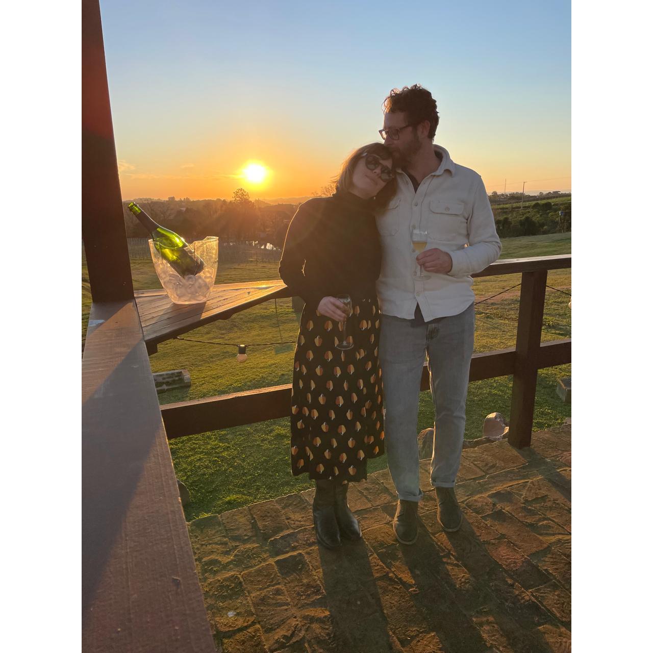 Enjoying some wine in upstate Rio Grande do Sul.