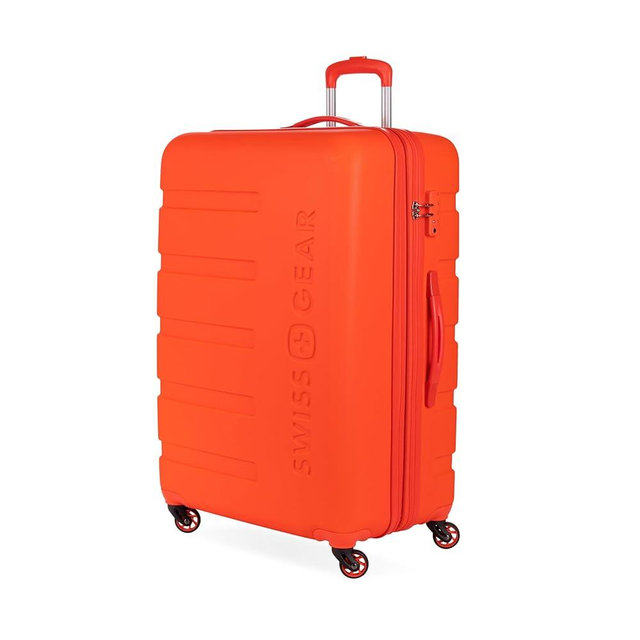 SwissGear 7366 Signature Hardside Expandable Luggage with Spinner Wheels, TSA Lock, Orange, Checked-Large 27-Inch