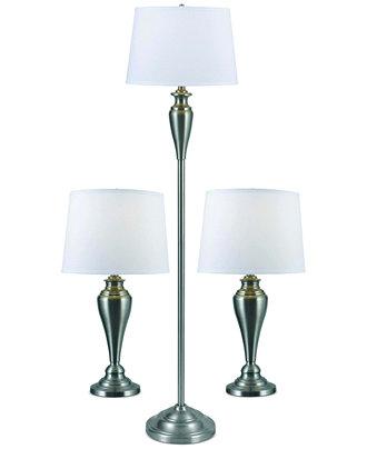Kenroy Home Edson 3-Pc. Lamp Set: 1 Floor Lamp & 2 Table Lamps