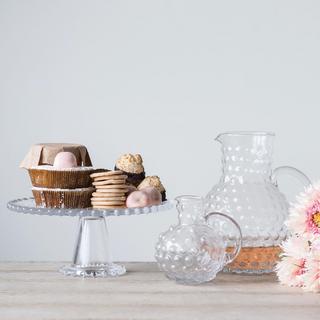 Pressed Glass Hobnail Cake Pedestal