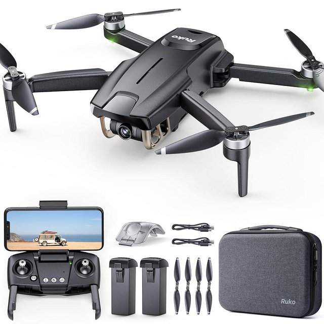 Ruko F11MINI Drone with Camera 4K, Under 249g, 60 Mins Flight with 2 batteries, 5GHz Transmission, GPS Auto Return, Brushless Motor, Foldable and Lightweight, FPV Quadcopter for Beginner, Adults