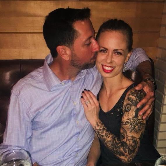 Celebrating our engagement the day after Ed popped the question!!