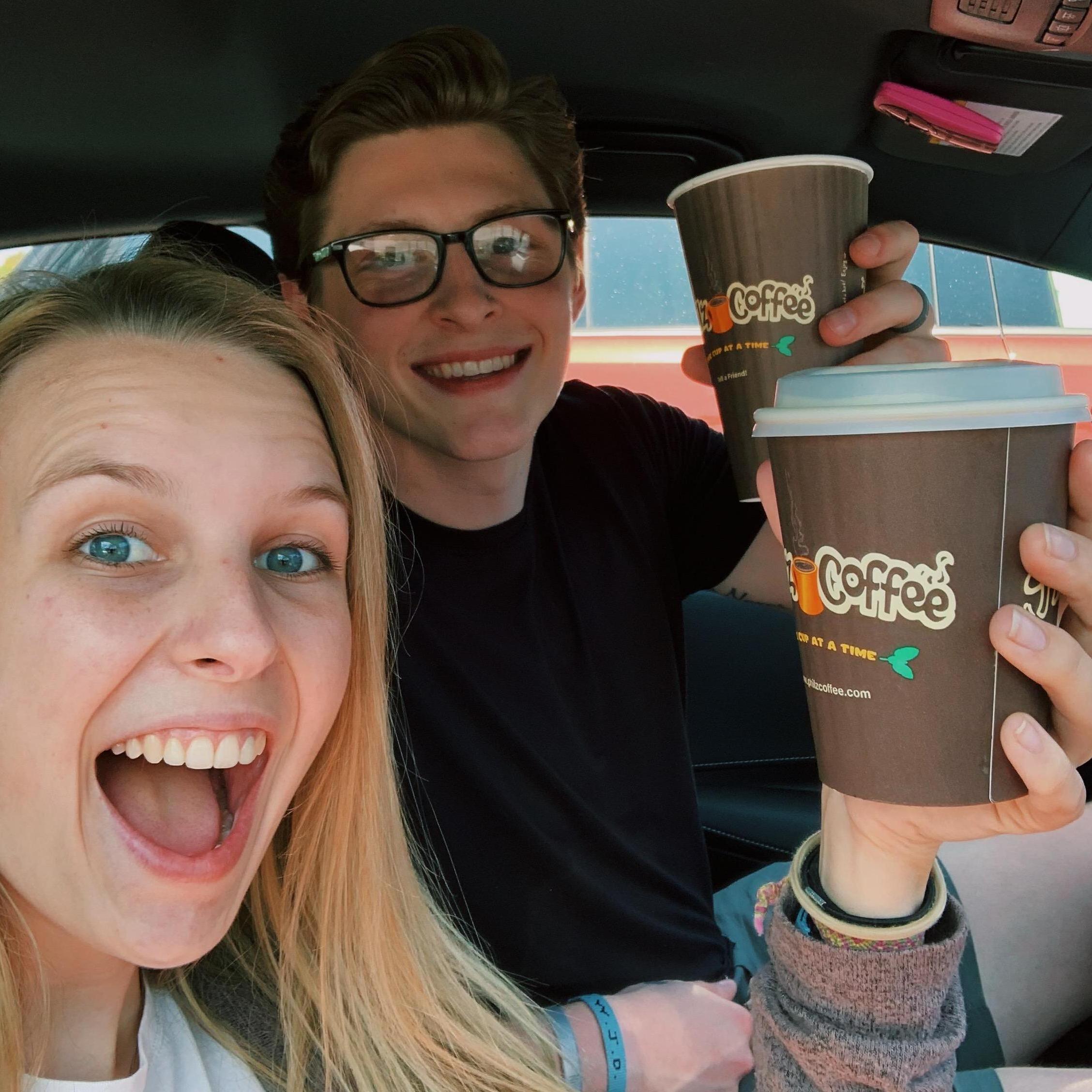 If you know us, you know we love coffee, especially Philz! Here's a pic of our very first Philz visit!