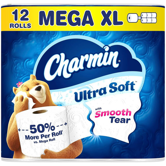 Charmin Ultra Soft Toilet Paper 12 Mega XL Rolls, 336 Sheets Per Roll