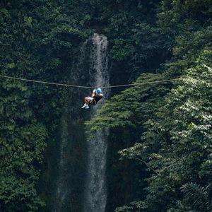 Zip lining in Costa Rica on Honeymoon
