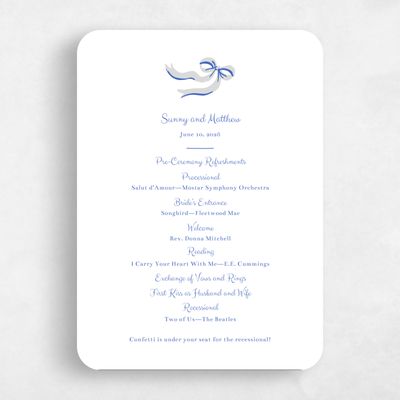 Blue Rounded Wedding Program - Remi