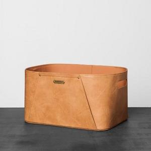 Faux Leather Storage Bin - Brown - Hearth & Hand™ with Magnolia