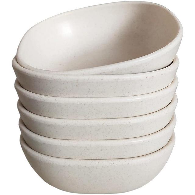 Lomoker 4.5 oz Small Prep Bowls (Set of 6) - Unbreakable Pinch Bowls for Snacks, Sauces & Meal Prep, Made from Bamboo Fiber & PP Plastic, Dishwasher & Microwave Safe