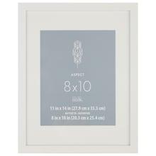 White 8x10 Narrow Frame With Mat, Aspect By Studio Décor®