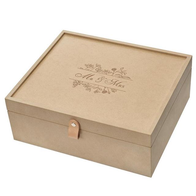 AW BRIDAL Mr Mrs Wedding Keepsake Box Wood Memory Box Storage Box with Lid Engagement Gifts for Couples Bridal Shower Gifts Anniversary Wedding Gifts Newlyweds