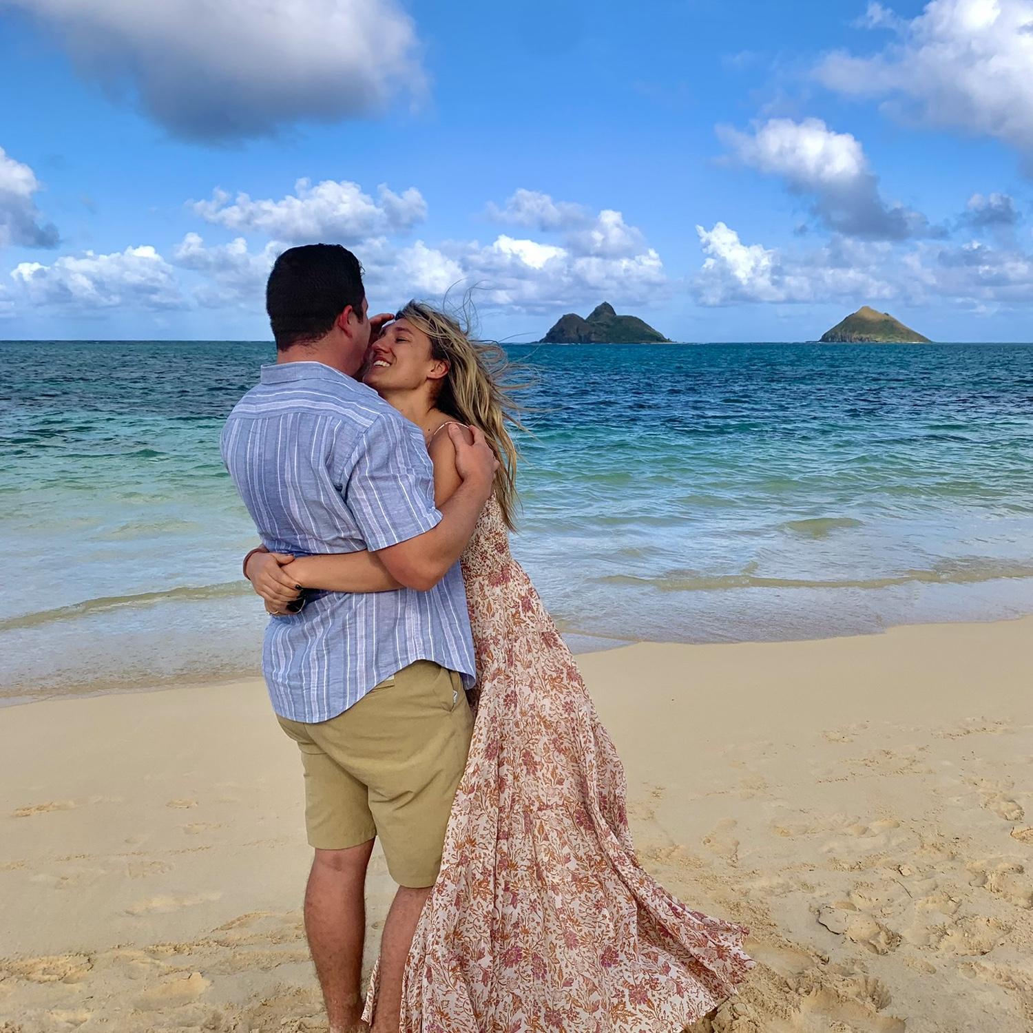 Fun fact: One of Shea and Meagan’s favorite things to do together is tossing a football on the beach or playing Spikeball with friends.