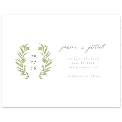 Soft Moss, Green Wedding Digital Save the Date - Callahan Wreath