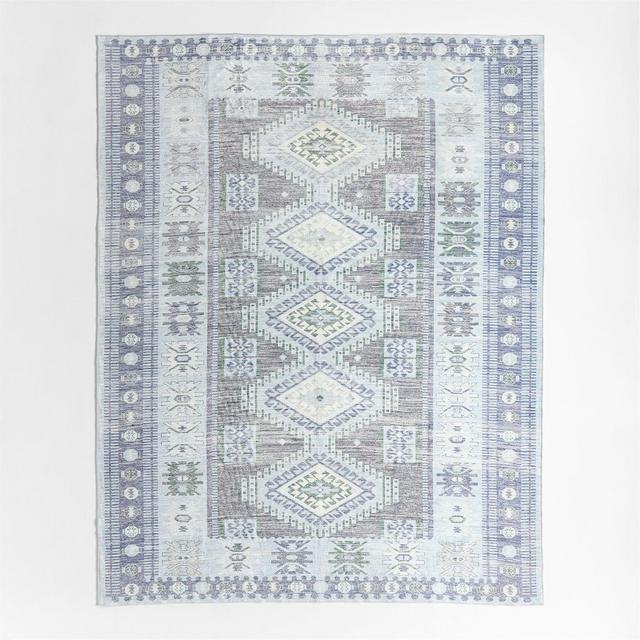 Azar Blue Washable Area Rug 8'x10'