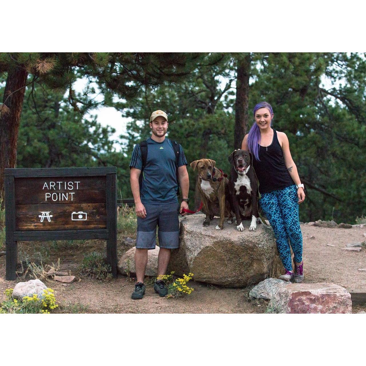 Family photo up at Flagstaff Mountain