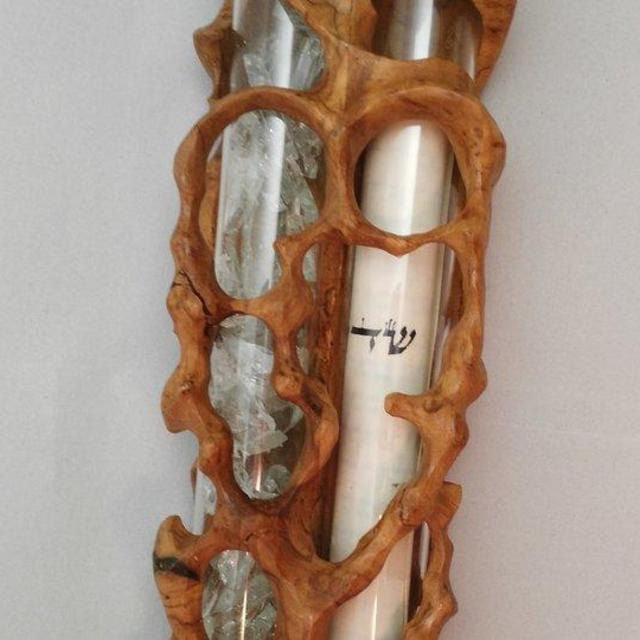 custom wedding glass mezuzah case