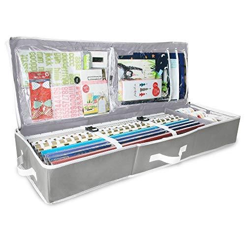 BehLiving Gift Wrap Organizer – Premium Gift Wrapping Paper Storage Organizer Multiple Interior Pockets to Store Bows and Ribbons