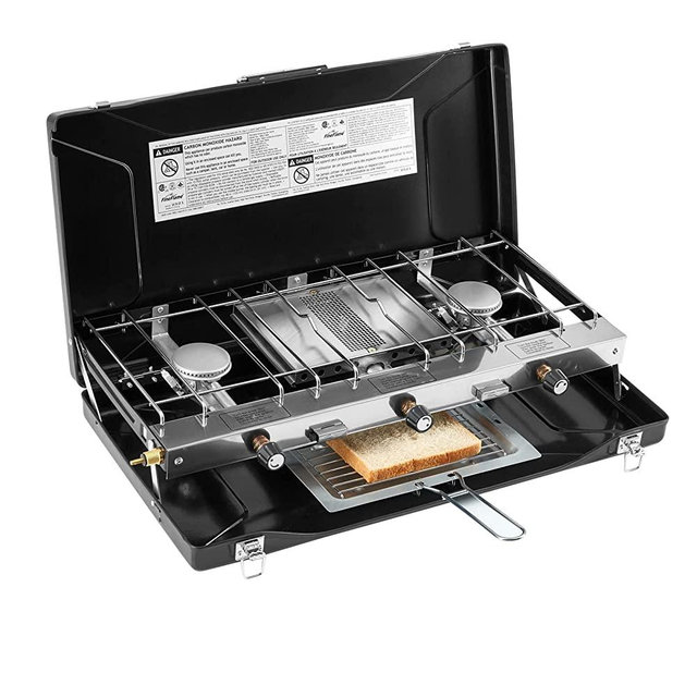 FineFlame 3 Burner Propane Stove 20,400 BTU Portable Gas Stove with Regulator Family Sized Gas Stove Camping Gas Stove Propane Grill AGA CSA Certified Outdoor Camping