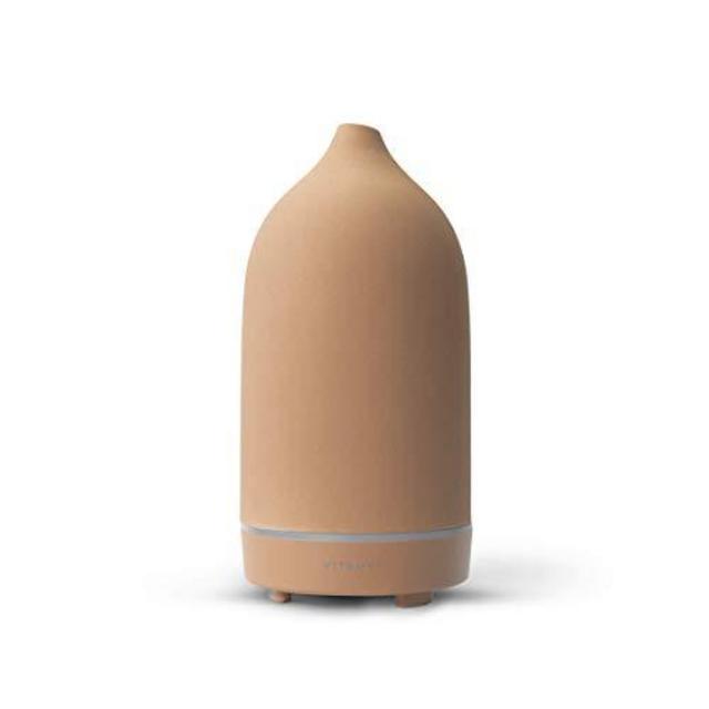 Vitruvi Stone Diffuser, Ceramic Ultrasonic Essential Oil Diffuser for Aromatherapy, Terracotta, 90ml Capacity