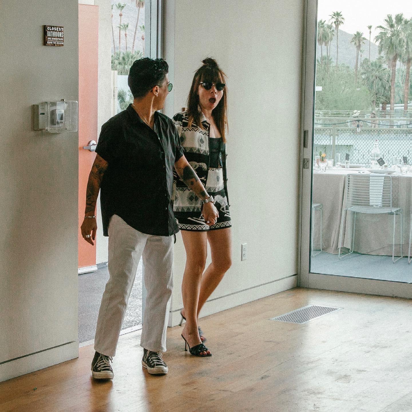 When Aubrey walked into our surprise engagement party in Palm Springs.