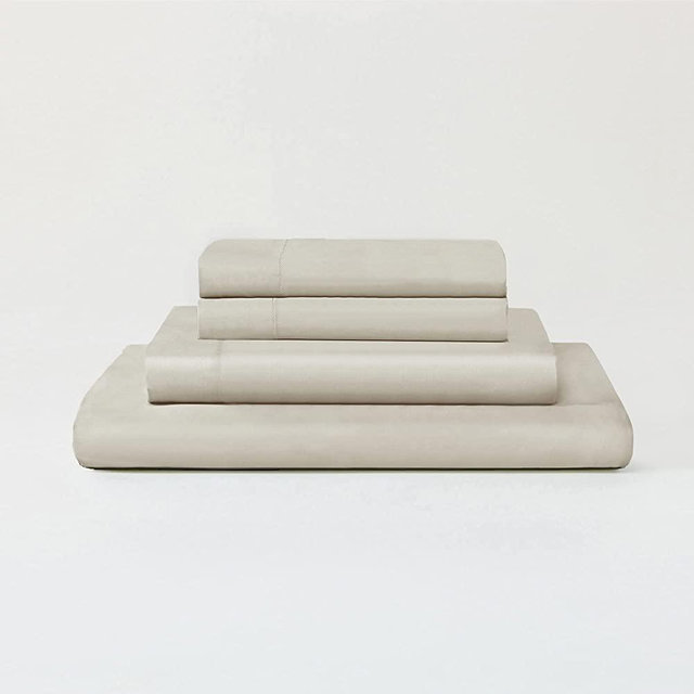 Sijo Premium 100% Austrian Eucalyptus Lyocell Tencel Sheet Set, Softer Than Silk, Architectural Digest 2022 Best Cooling Sheets Award Winner - 3pc - 2 Pillowcases 1 Fitted Sheet (Fog, King)