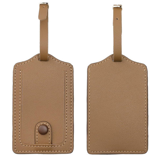 Jagucho Leather Luggage Tags for Men Women-Luggage Tags for Suitcases-Baggage Bag Tag Suitcase Labels ID Tags with Full Back Privacy Cover for Carnival Cruise Ships, Travel Tags