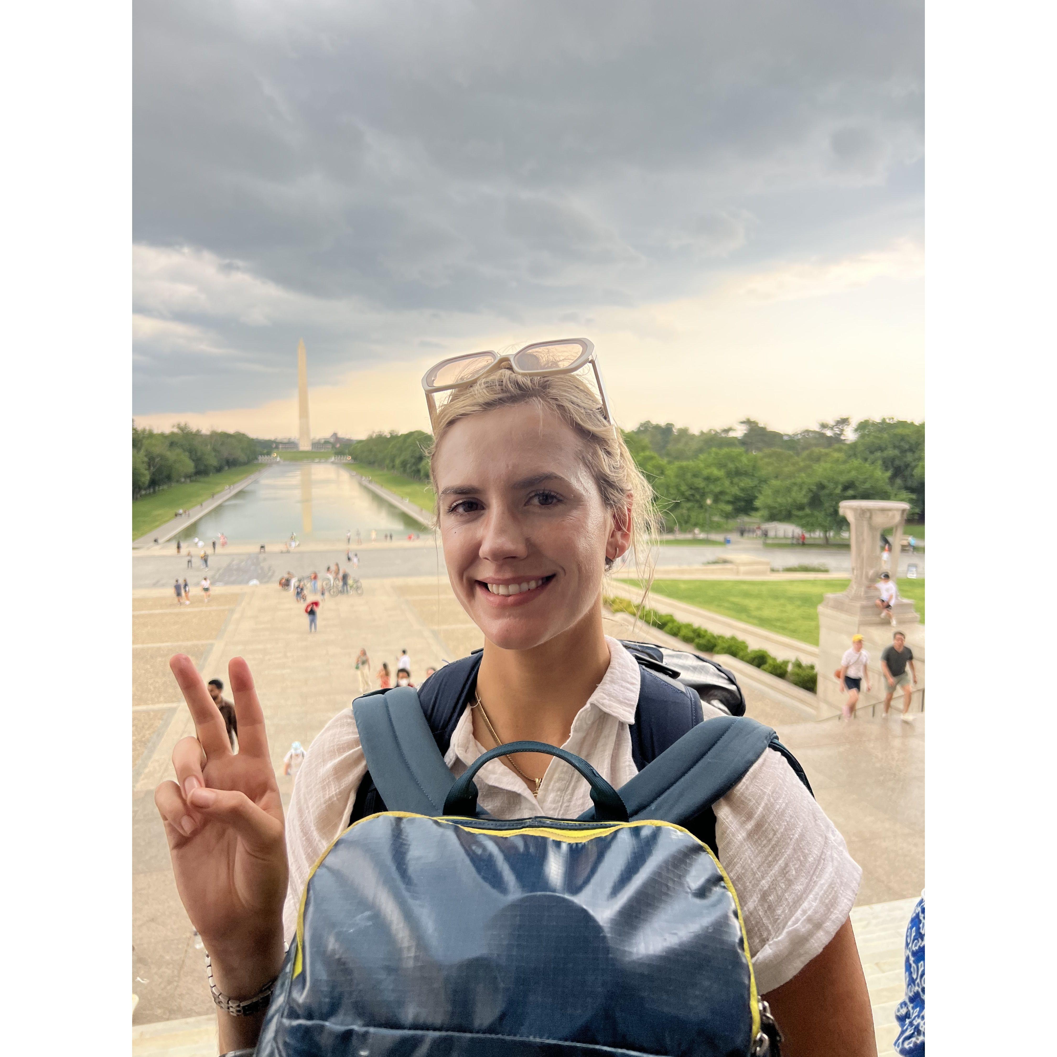 Washington, DC. Client meetings, walking 16 miles from Reagan airport to our hotel through the National Mall.